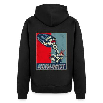 Barman Mixologue Rétro Vintage - Veste à capuche bio Premium Unisexe - noir - Dos - Nico (187cm)