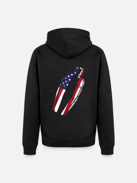 Bartender Mixologist American Flag - Unisex Premium Organic Zip Hoodie - black