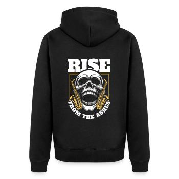 Saxophone Saxophone Skull - Unisex Premium Organic Zip Hoodie - black - Back - Nico (187cm)