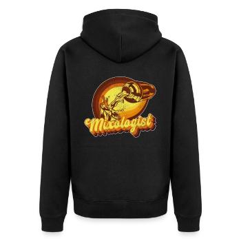 Bartender Mixologist Retro Vintage - Unisex Premium Organic Zip Hoodie - black - Back - Nico (187cm)
