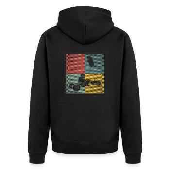 Strand-Kite Windracer Land-Kite Kite-Strandsegler - Unisex Premium Bio Zip Hoodie - Schwarz - Hinten - Nico (187cm)