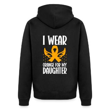 COPD Awareness Lung Disease COPD Krieger - Unisex Premium Organic Zip Hoodie - black - Back - Nico (187cm)