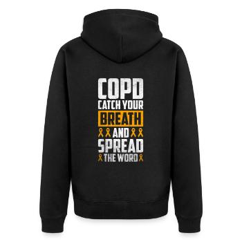 COPD Awareness Lung Disease COPD Krieger - Unisex Premium Organic Zip Hoodie - black - Back - Nico (187cm)