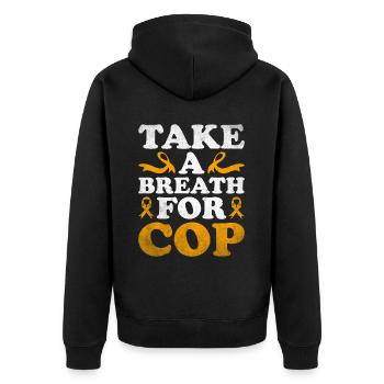 COPD Awareness Lung Disease COPD Krieger - Unisex Premium Organic Zip Hoodie - black - Back - Nico (187cm)