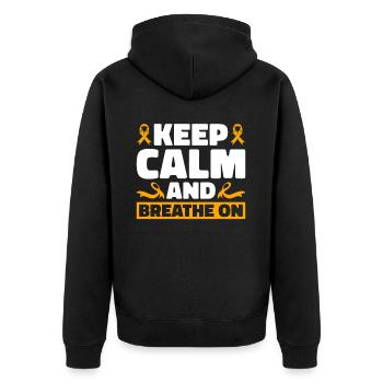 COPD Awareness Lung Disease COPD Krieger - Unisex Premium Organic Zip Hoodie - black - Back - Nico (187cm)
