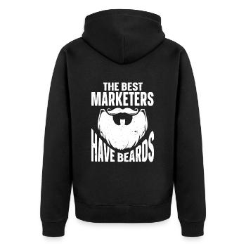 Citation à barbe Hommes barbus - Veste à capuche bio Premium Unisexe - noir - Dos - Nico (187cm)