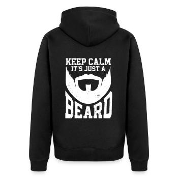 Beard Quote Bearded Men - Unisex Premium Bio Zip Hoodie - Schwarz - Hinten - Nico (187cm)
