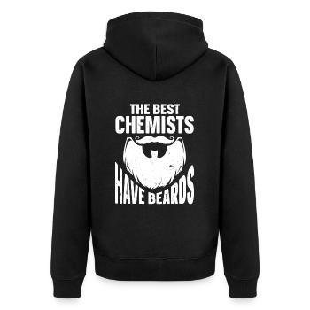 Beard Quote Bearded Men - Unisex Premium Bio Zip Hoodie - Schwarz - Hinten - Nico (187cm)