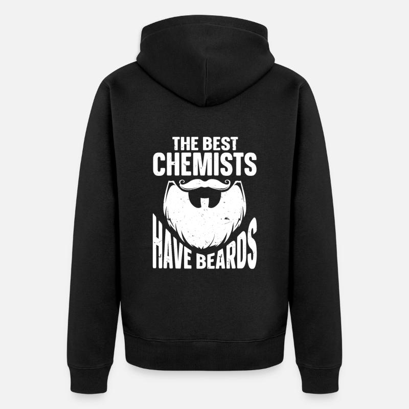 Beard Quote Bearded Men - Unisex Premium Bio Zip Hoodie - Schwarz