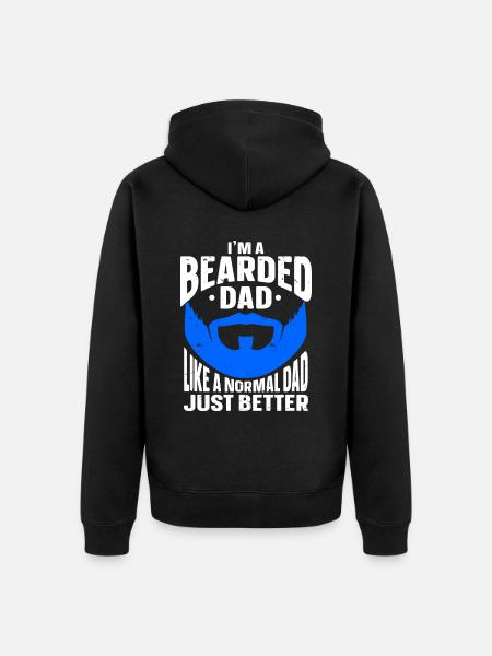 Beard Quote Bearded Men - Unisex Premium Bio Zip Hoodie - Schwarz