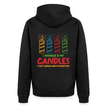 bougie cire bougie fabrication bougies colorées - Veste à capuche bio Premium Unisexe - noir - Dos - Nico (187cm)