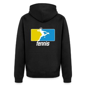 Vêtements pour joueurs de tennis Tennis Femmes Filles - Veste à capuche bio Premium Unisexe - noir - Dos - Nico (187cm)