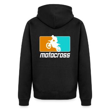 Motocross Enduro Moto Supermoto - Veste à capuche bio Premium Unisexe - noir - Dos - Nico (187cm)