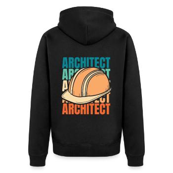 Architect Architecture - Unisex Premium Organic Zip Hoodie - black - Back - Nico (187cm)