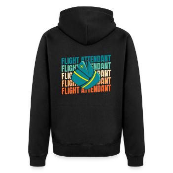 Flight Attendant Stewardess - Unisex Premium Organic Zip Hoodie - black - Back - Nico (187cm)