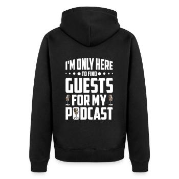 Podcast Host Podcaster Podcasting Podcast Hörer - Unisex Premium Bio Zip Hoodie - Schwarz - Hinten - Nico (187cm)