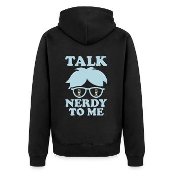Podcast Host Podcaster Podcasting Podcast Hörer - Unisex Premium Bio Zip Hoodie - Schwarz - Hinten - Nico (187cm)
