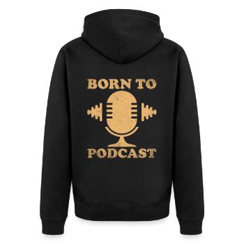 Podcast Host Podcaster Podcasting Podcast Listener - Unisex Premium Organic Zip Hoodie - black - Back - Nico (187cm)