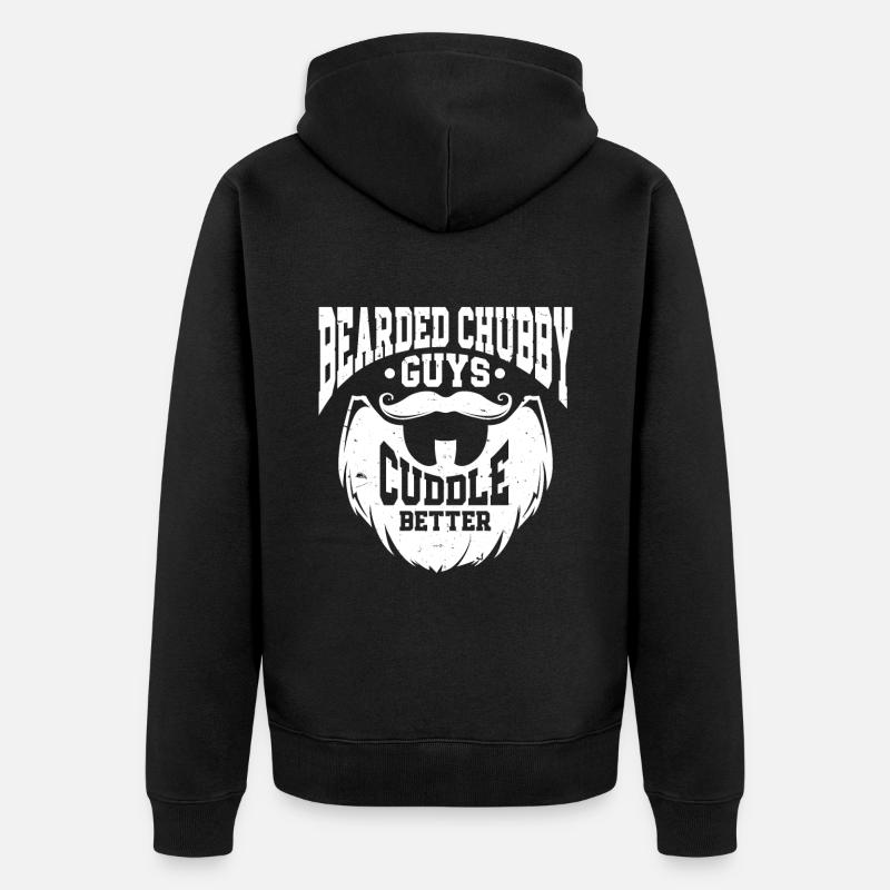 Beard Quote Bearded Men - Unisex Premium Bio Zip Hoodie - Schwarz