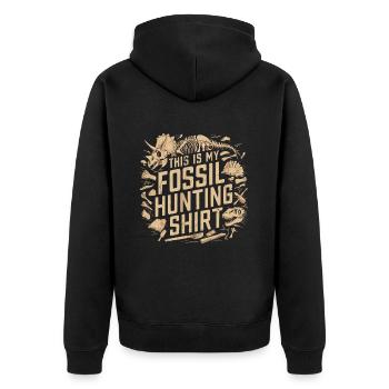 Fossil Hunter für einen Archäologe - Unisex Premium Bio Zip Hoodie - Schwarz - Hinten - Nico (187cm)