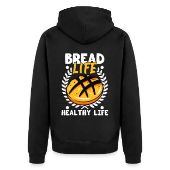 Bread Baking Bread Maker - Unisex Premium Organic Zip Hoodie - black - Back - Nico (187cm)