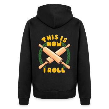 Bread Baking Bread Maker - Unisex Premium Organic Zip Hoodie - black - Back - Nico (187cm)