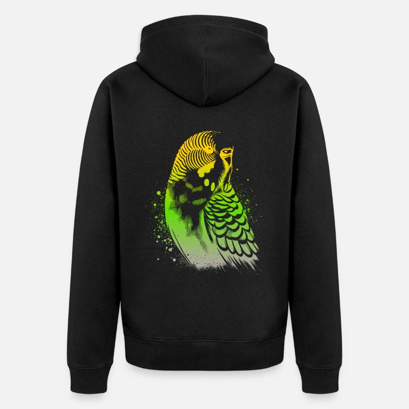 Perruche ondulée - Veste à capuche bio Premium Unisexe - noir