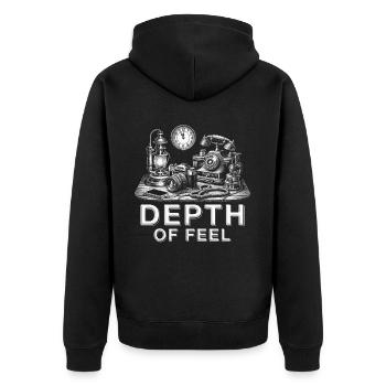 Photographer Photography Photographers Depth Of Feel - Unisex Premium Organic Zip Hoodie - black - Back - Nico (187cm)