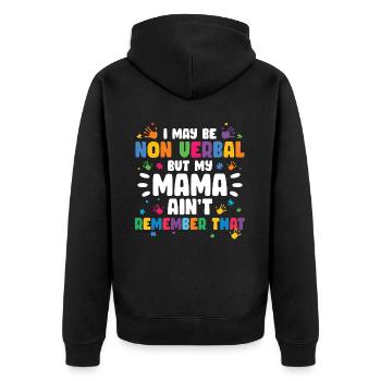 Autismus Awareness Day Autist Geschenk - Unisex Premium Bio Zip Hoodie - Schwarz - Hinten - Nico (187cm)