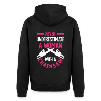 Arborists Woodworkers Lumberjacks Women A Fr - Unisex Premium Organic Zip Hoodie - black - Back - Nico (187cm)