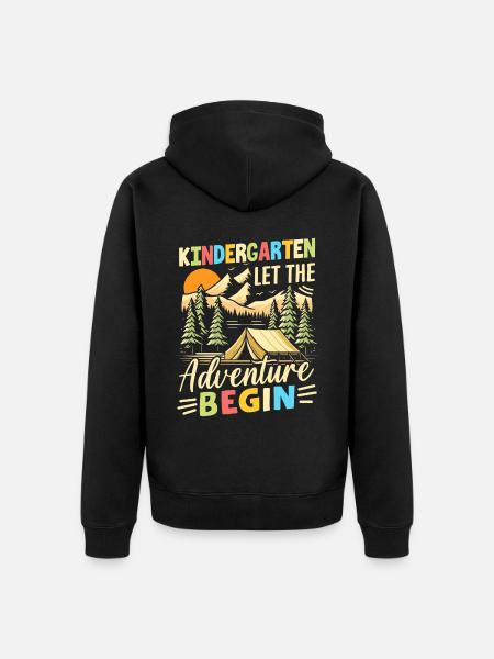 Kindergarten Let The Adventure Begin - Unisex Premium Organic Zip Hoodie - black