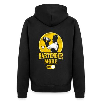 Bartender Mixologist Bartender - Unisex Premium Bio Zip Hoodie - Schwarz - Hinten - Nico (187cm)