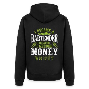Bartender Mixologist I Became A - Unisex Premium Organic Zip Hoodie - black - Back - Nico (187cm)