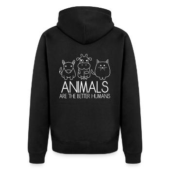 Protection des animaux Vegan Droits des animaux - Veste à capuche bio Premium Unisexe - noir - Dos - Nico (187cm)
