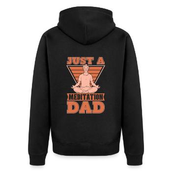 Méditation Méditer juste un papa de méditation - Veste à capuche bio Premium Unisexe - noir - Dos - Nico (187cm)