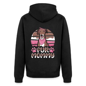 Greyhound Greyhound Mother Dog Mom For Mommy - Unisex Premium Organic Zip Hoodie - black - Back - Nico (187cm)