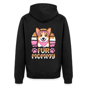 Corgi Maman Chien Maman Pour Maman - Veste à capuche bio Premium Unisexe - noir - Dos - Nico (187cm)