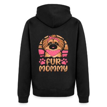 Maman pékinoise chien maman pour maman - Veste à capuche bio Premium Unisexe - noir - Dos - Nico (187cm)