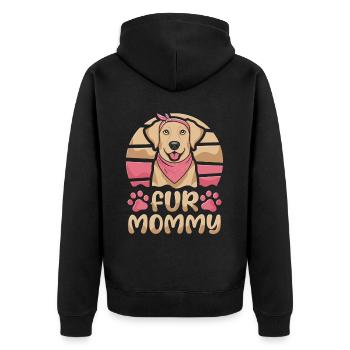 Labrador Mom Dog Mom For Mommy - Unisex Premium Organic Zip Hoodie - black - Back - Nico (187cm)