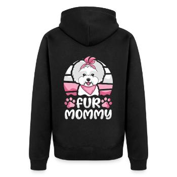 Bichon Frize Mom Dog Mom For Mommy - Unisex Premium Organic Zip Hoodie - black - Back - Nico (187cm)