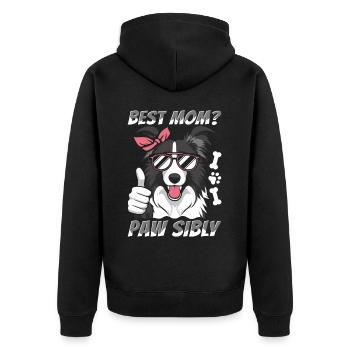 Border Collie Mutter Best Mom Pawsibly - Unisex Premium Organic Zip Hoodie - black - Back - Nico (187cm)
