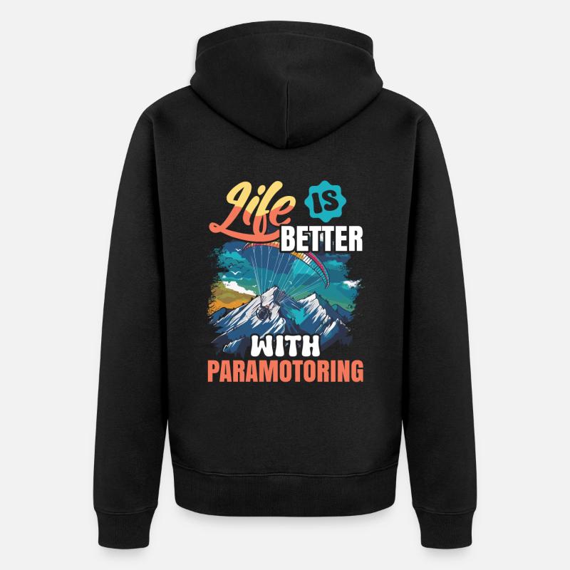 Paramoteur paramoteur - Veste à capuche bio Premium Unisexe - noir