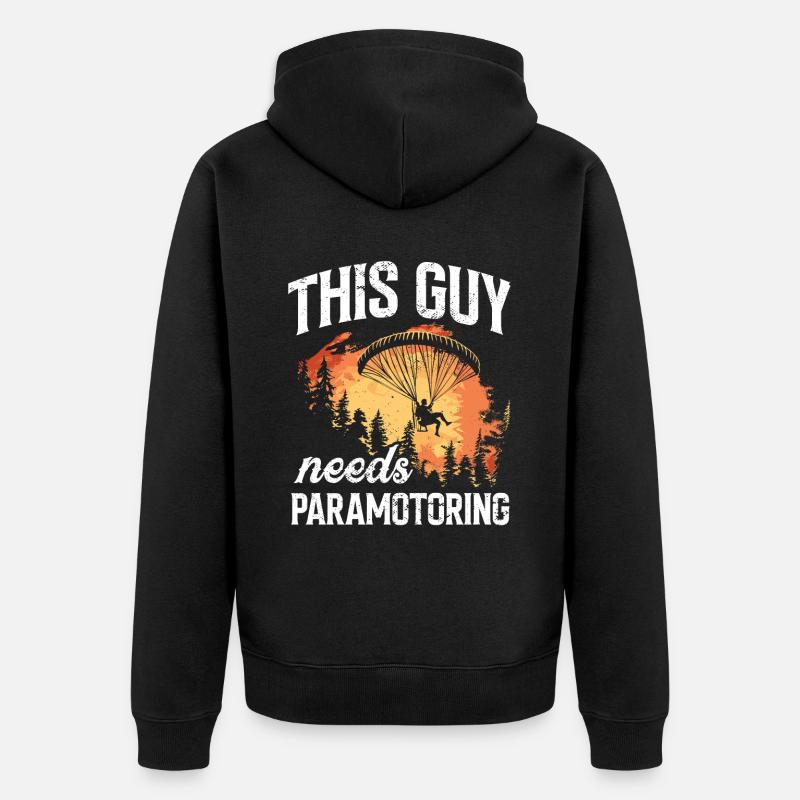 Paramotoring paramotoring - Unisex Premium Organic Zip Hoodie - black