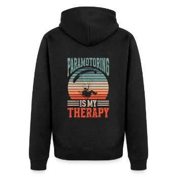 Paramotoring paramotoring - Unisex Premium Organic Zip Hoodie - black - Back - Nico (187cm)