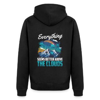 Paramotoring paramotoring - Unisex Premium Organic Zip Hoodie - black - Back - Nico (187cm)