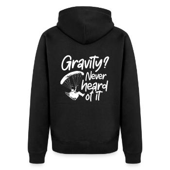 Paramotoring paramotoring - Unisex Premium Organic Zip Hoodie - black - Back - Nico (187cm)