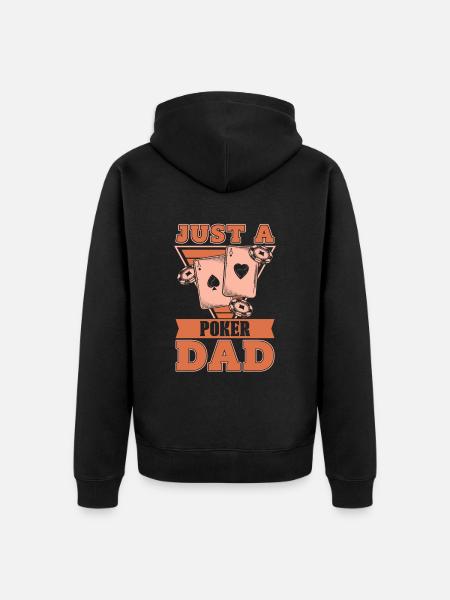 Poker Just A Poker Dad - Unisex Premium Organic Zip Hoodie - black