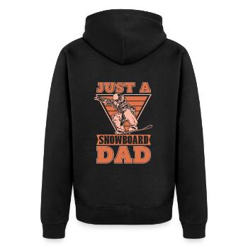 Snowboard Snowboarder Just A Snowboard Dad - Unisex Premium Bio Zip Hoodie - Schwarz - Hinten - Nico (187cm)