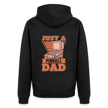 Pinball Just A Pinball Dad - Unisex Premium Bio Zip Hoodie - Schwarz - Hinten - Nico (187cm)