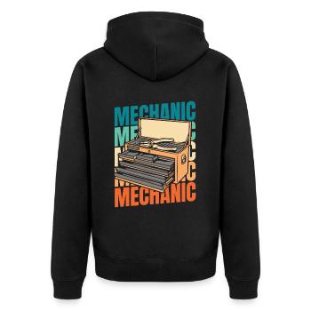 Mécanicien de motocyclettes - Veste à capuche bio Premium Unisexe - noir - Dos - Nico (187cm)